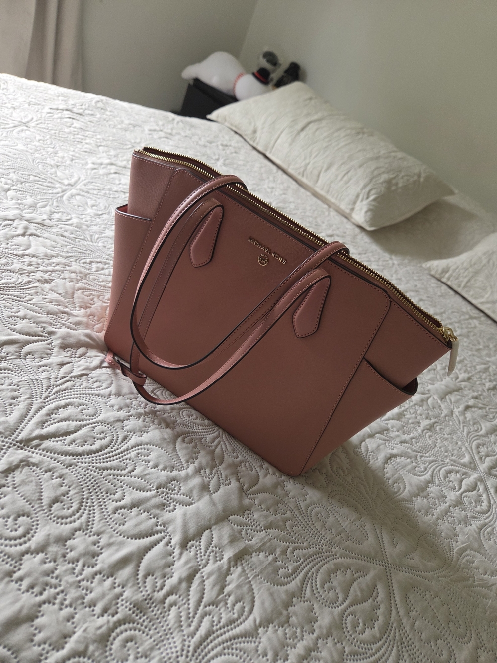 Michael Kors Pink Leather Tote Bag